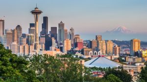 Seattle,Skyline,Panorama,Seen,From,Kerry,Park,At,Sunset,In